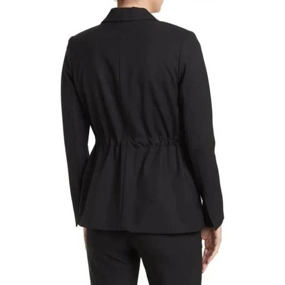 ARGENT Women's Black Cinched Waist 3-Button Wool Blazer-SIZE 4 - MSRP $398 - Picture 4 of 13